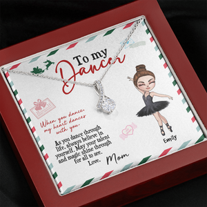 Personalized Ballet Daughter - Alluring Beauty Necklace - To My Dancer Message Card - From Mom - Jewelry - GoDuckee