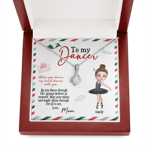 Personalized Ballet Daughter - Alluring Beauty Necklace - To My Dancer Message Card - From Mom - Jewelry - GoDuckee