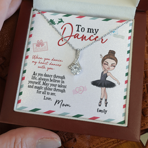 Personalized Ballet Daughter - Alluring Beauty Necklace - To My Dancer Message Card - From Mom - Jewelry - GoDuckee