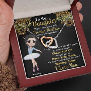 Ballet Cheer You On Have Your Back - Personalized Interlocking Hearts Necklace - Gift for Ballet Dancers, Ballet Girl Dolls - Jewelry - GoDuckee