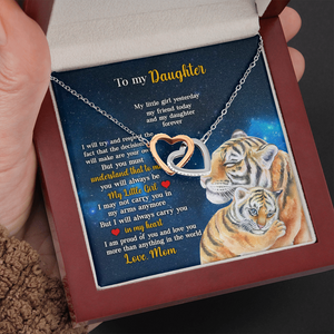 Daughter I Will Always Carry You In My Heart - Personalized Interlocking Hearts Necklace - Gift for Daughter - Jewelry - GoDuckee