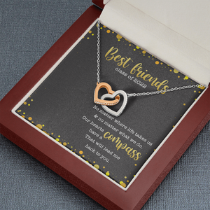 Personalized Graduation Necklace - Our Hearts Have A Compass That Will Lead Me Back To You-chibi graduation friends - Jewelry - GoDuckee