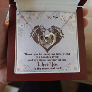 Horse My Wife - Partner For Life - Personalized Interlocking Hearts Necklace - Gift for Her - Jewelry - GoDuckee