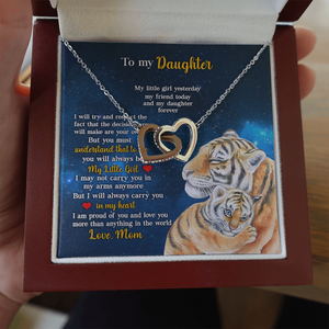 Daughter I Will Always Carry You In My Heart - Personalized Interlocking Hearts Necklace - Gift for Daughter - Jewelry - GoDuckee