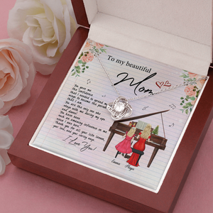 Piano Mom & Daughter To My Beautiful Mom - Personalized Love Knot Necklace - Jewelry - GoDuckee