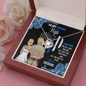 Police Couple I Love You For All That You Are - Personalized Love Knot Necklace - Gift for Him/Her - Couple Shoulder to Shoulder - Jewelry - GoDuckee