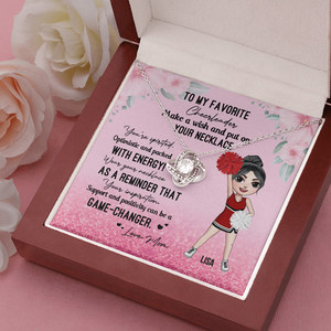 Cheerleader To My Favorite Cheerleader - Personalized Love Knot Necklace - Jewelry - GoDuckee
