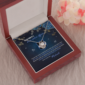 Police Mom Love Knot Necklace - To The Mom Of A Brave Police Message Card - Jewelry - GoDuckee
