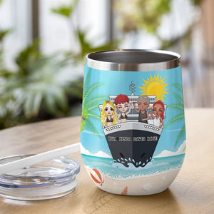 Cruising Friends - Personalized Wine Tumbler - Bought The Drink Package - Summer Beach Scene - Wine Tumbler - GoDuckee