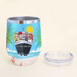 Cruising Friends - Personalized Wine Tumbler - Bought The Drink Package - Summer Beach Scene - Wine Tumbler - GoDuckee