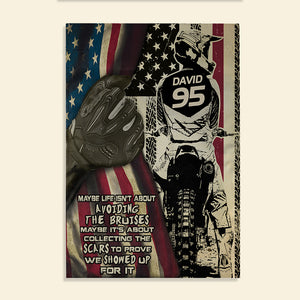 Motocross Maybe Life Isn't About Avoiding The Bruises Personalized Fag Gift For Motocross Lovers - Flag - GoDuckee