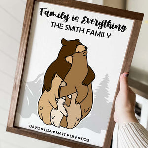 Family Is Everything, Family Hugging Bear Canvas Poster - Poster & Canvas - GoDuckee