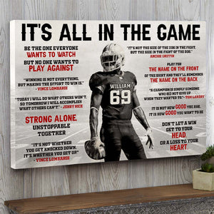 Football It's All In The Game, Personalized Wall Art Print For Football Player - Poster & Canvas - GoDuckee