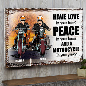 Personalized Biker Couple Poster - Have Love In Your Heart - Marriage Chapter - Poster & Canvas - GoDuckee