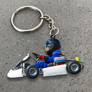 Kart Racing Personalized Flat Car Ornament - Ornament - GoDuckee