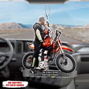Motocross Couple - Custom Photo Car Ornament - Ornament - GoDuckee