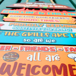 Beer-friends-family All Are Welcome Personalized Grill Pallet Wood Sign - Wood Sign - GoDuckee