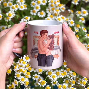 I Love Kissing Your Face, Personalized Couple Kissing Magic Mug - Magic Mug - GoDuckee