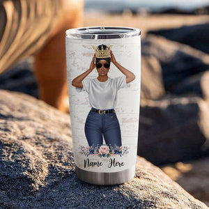 Personalized Black Women Tumbler - You survived what you thought - Tumbler Cup - GoDuckee