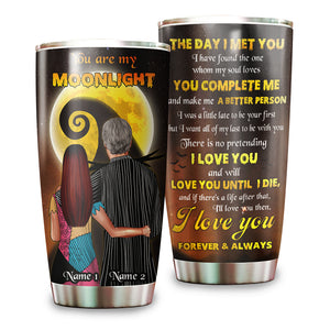 Personalized Couple Tumbler - The day I met you, we're simply meant to be nightmare before christmas - Tumbler Cup - GoDuckee