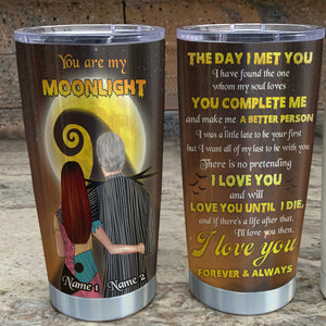 Personalized Couple Tumbler - The day I met you, we're simply meant to be nightmare before christmas - Tumbler Cup - GoDuckee