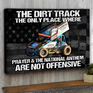 Dirt Track Racing - Custom Car Photo Poster - The Dirt Track The Only Place Where Prayer And The National Anthem Are Not Offensive dtracing2104 - Poster & Canvas - GoDuckee