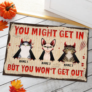 Personalized Vampire Cat Breeds Doormat - You Might Get In But You Won't Get Out - Doormat - GoDuckee