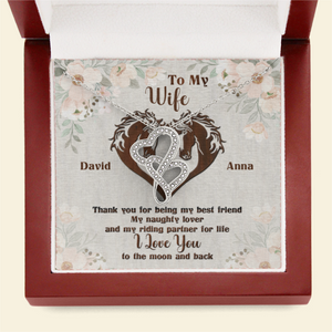 Horse My Wife - Partner For Life - Personalized Double Hearts Necklace- Gift for Her - Jewelry - GoDuckee