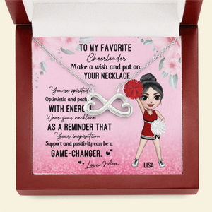 Cheerleader To My Favorite Cheerleader - Personalized Infinity Hearts Necklace - Jewelry - GoDuckee