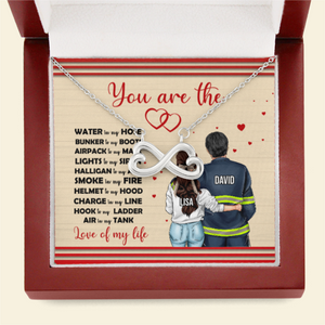 Firefighter Couple You Are The Love - Personalized Infinity Heart Necklace - Jewelry - GoDuckee