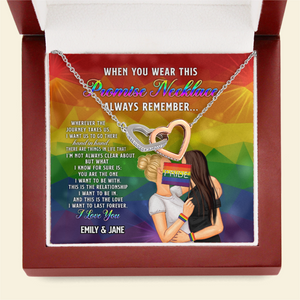 LGBT Couple The Love I Want To Last Forever - Personalized Interlocking Hearts Necklace - Gift for Loved One - Kissing Couple - Jewelry - GoDuckee
