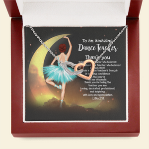 Ballet Dance Teacher - Personalized Interlocking Hearts Necklace - Jewelry - GoDuckee