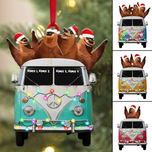 Camping Bears With Camper - Personalized Christmas Ornament - Christmas Gift For Family, Camping Friends - Ornament - GoDuckee