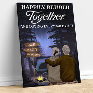 Personalized Camping Old Couple Poster - Happily Retired Together - Old Couple Shoulder to Shoulder - Poster & Canvas - GoDuckee