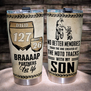 Personalized Motocross Tumbler - No Better Memories Than The Ones Created At The Race With My Son - Tumbler Cup - GoDuckee