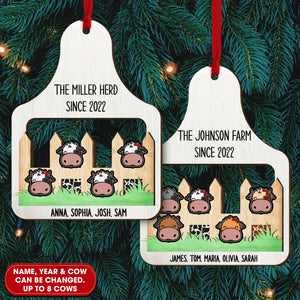 Cow Family Personalized Farm Ornament, Christmas Gift - Ornament - GoDuckee