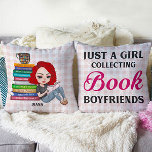 Book Just A Girl Collecting Book Boyfriends Personalized Pillow - Pillow - GoDuckee