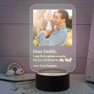 Dear Daddy - Personalized Led Night Light - Gift For Dad - Led Night Light - GoDuckee