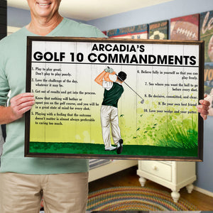 Golf 10 Commandments Play To Play Great Personalized Wall Art - Poster & Canvas - GoDuckee