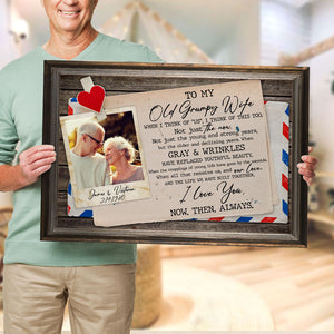 Custom Old Couple Photo Poster - To My Old Grumpy Wife - Poster & Canvas - GoDuckee