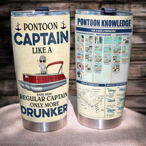 Personalized Pontoon Tumbler Cup - Captain More Drunker - Tumbler Cup - GoDuckee
