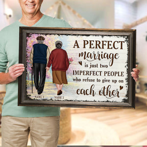 Personalized Old Couple Poster - Refuse To Give Up On Each Other - Hoding Hand - Poster & Canvas - GoDuckee
