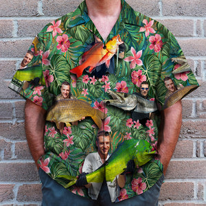 Custom Fishing Hawaiian Shirt, Gift For Fishing Lovers, Tropical Pattern F - Hawaiian Shirts - GoDuckee