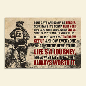 Motocross - Personalized Dirt Bike Racer Poster - Some Days Are Gonna Be Harder - Poster & Canvas - GoDuckee