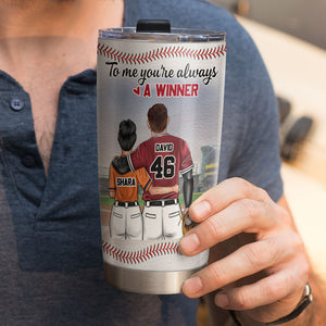 Personalized Baseball Couple Tumbler Cup - To Me You're Always A Winner - Tumbler Cup - GoDuckee