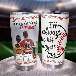 Personalized Baseball Couple Tumbler Cup - To Me You're Always A Winner - Tumbler Cup - GoDuckee
