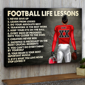 American Football Life Lessons Never Give Up Personalized Wall Art - Poster & Canvas - GoDuckee