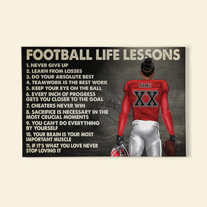 American Football Life Lessons Never Give Up Personalized Wall Art - Poster & Canvas - GoDuckee