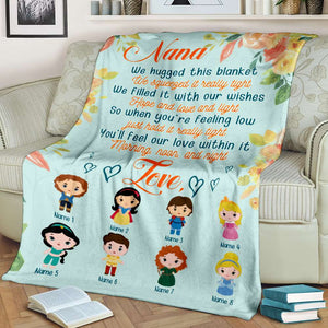 Personalized Nana Fleece Blanket - Hold it really tight - Custom Princess, Prince - Blanket - GoDuckee