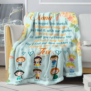 Personalized Nana Fleece Blanket - Hold it really tight - Custom Princess, Prince - Blanket - GoDuckee